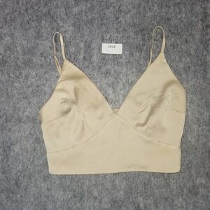Abercrombie Fitch Satin Bralette‎ SizeSmall Holiday NYE Champagne Gold